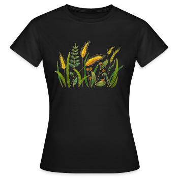 Wiese - Frauen T-Shirt - Schwarz - Vorne - AI Model Female 172 dark (172cm)
