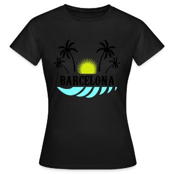 barcelona - Frauen T-Shirt - Schwarz - Vorne - AI Model Female 172 dark (172cm)