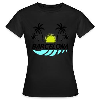 barcelona - Frauen T-Shirt - Schwarz - Vorne - AI Model Female 172 dark (172cm)