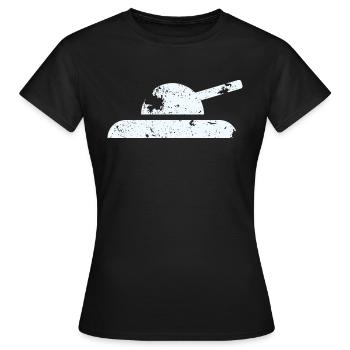 Panzer Minimal Used Look - T-shirt Femme - noir - Devant - AI Model Female 172 dark (172cm)