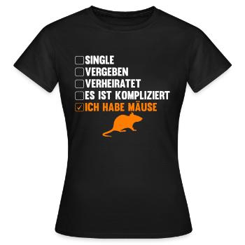 Es ist kompliziert ich habe Mäuse - Frauen T-Shirt - Schwarz - Vorne - AI Model Female 172 dark (172cm)
