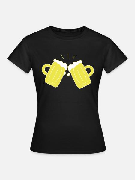 Bierkrug, Prost - Frauen T-Shirt - Schwarz