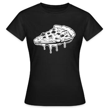 Pizza Restauration rapide Pizzeria - T-shirt Femme - noir - Devant - AI Model Female 172 dark (172cm)