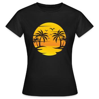 Sommerferien am Meer - Frauen T-Shirt - Schwarz - Vorne - AI Model Female 172 dark (172cm)