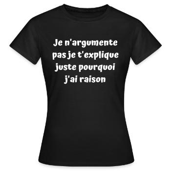 J'ai promis de vous faire rire aujourd'hui - T-shirt Femme - noir - Devant - AI Model Female 172 dark (172cm)
