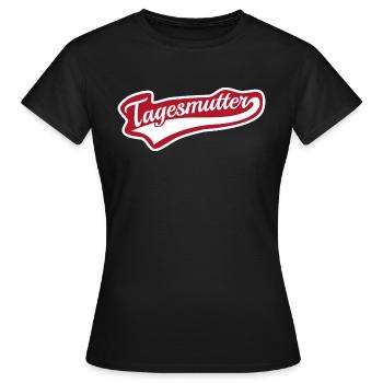 Tagesmutter swoosh Schriftzug Tagesmama - Frauen T-Shirt - Schwarz - Vorne - AI Model Female 172 dark (172cm)