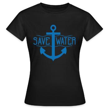SAUVER L’EAU, la nature, sauver, le monde - T-shirt Femme - noir - Devant - AI Model Female 172 dark (172cm)