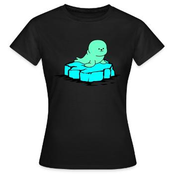 Phoque banquise - T-shirt Femme - noir - Devant - AI Model Female 172 dark (172cm)