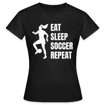 Fußballmannschaft Fußballdesign Fußballspieler - Frauen T-Shirt - Schwarz - Vorne - AI Model Female 172 dark (172cm)