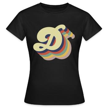 Retro-Brief - Frauen T-Shirt - Schwarz - Vorne - AI Model Female 172 dark (172cm)