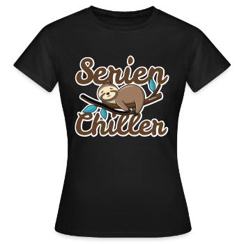 Serien-Chiller - Frauen T-Shirt - Schwarz - Vorne - AI Model Female 172 dark (172cm)
