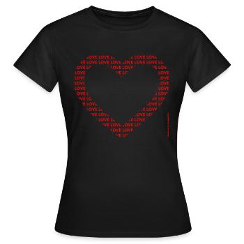 Herz aus Liebe - Frauen T-Shirt - Schwarz - Vorne - AI Model Female 172 dark (172cm)