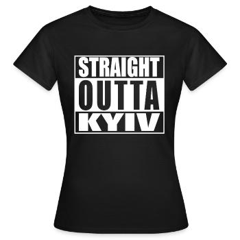 Direkt aus Kiew - Frauen T-Shirt - Schwarz - Vorne - AI Model Female 172 dark (172cm)