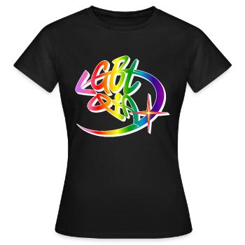 LGBT Pride - T-shirt Femme - noir - Devant - AI Model Female 172 dark (172cm)