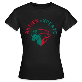 Aktienexperte - Frauen T-Shirt - Schwarz - Vorne - AI Model Female 172 dark (172cm)