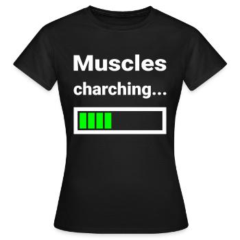 Muscle Loading Indicator Fitness Strength Training - Women's T-Shirt - black - Front - AI Model Female 172 dark (172cm)