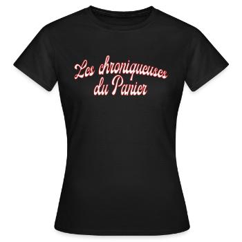 Les Chroniqueuses Du Panier - T-shirt Femme - noir - Devant - AI Model Female 172 dark (172cm)