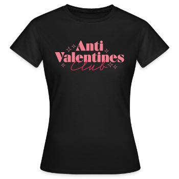 anti valentines club - T-shirt Femme - noir - Devant - AI Model Female 172 dark (172cm)