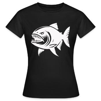 piranha - T-shirt Femme - noir - Devant - AI Model Female 172 dark (172cm)