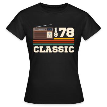 Anniversaire 1978 retro classic - T-shirt Femme - noir - Devant - AI Model Female 172 dark (172cm)
