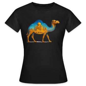 kamel wueste palast - Frauen T-Shirt - Schwarz - Vorne - AI Model Female 172 dark (172cm)