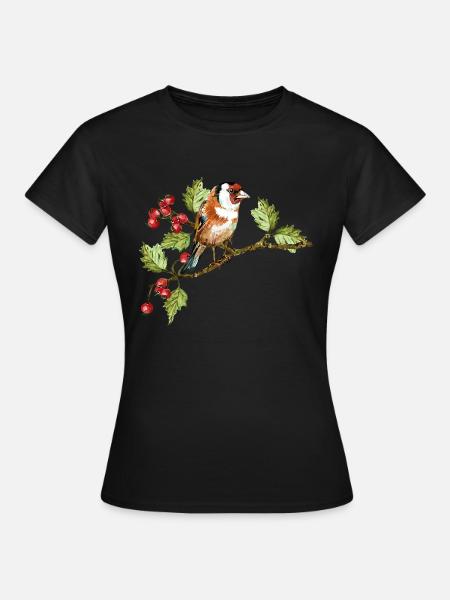 Bunter Vogel - Frauen T-Shirt - Schwarz