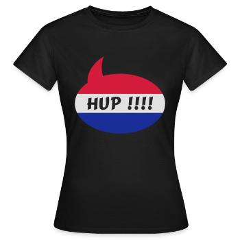 Fußball Hup Holland - Frauen T-Shirt - Schwarz - Vorne - AI Model Female 172 dark (172cm)