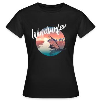 Windsurfer - Frauen T-Shirt - Schwarz - Vorne - AI Model Female 172 dark (172cm)