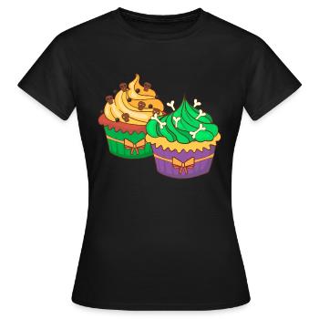 Halloween cupcake muffin cake baking sweets - Women's T-Shirt - black - Front - AI Model Female 172 dark (172cm)