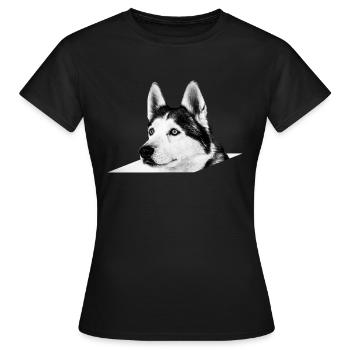 Husky - T-shirt Femme - noir - Devant - AI Model Female 172 dark (172cm)