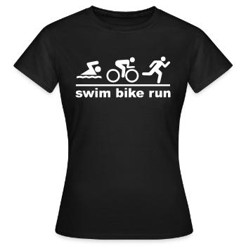Triathlon - Frauen T-Shirt - Schwarz - Vorne - AI Model Female 172 dark (172cm)