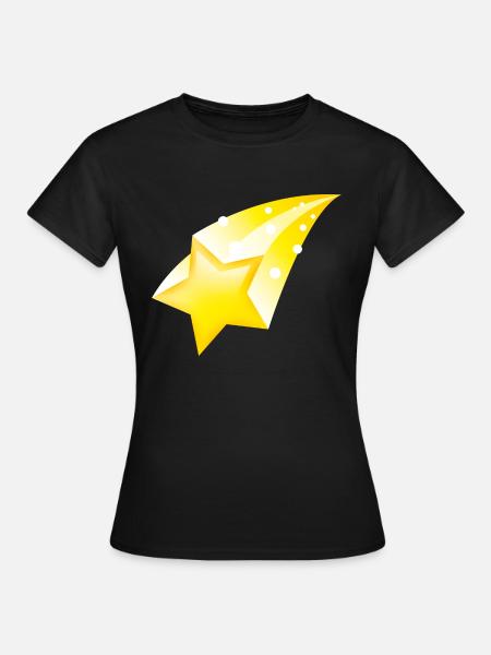 Smiley Falling Star - Frauen T-Shirt - Schwarz