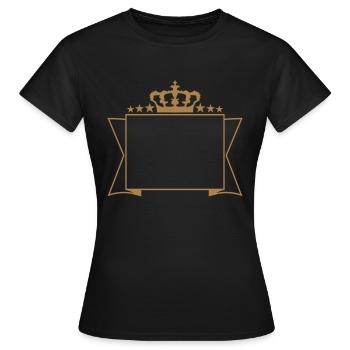 plakat rahmen bild prinz krone könig verziert gesc - Frauen T-Shirt - Schwarz - Vorne - AI Model Female 172 dark (172cm)