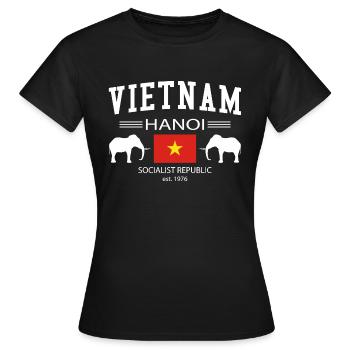 Vietnam - T-shirt Femme - noir - Devant - AI Model Female 172 dark (172cm)
