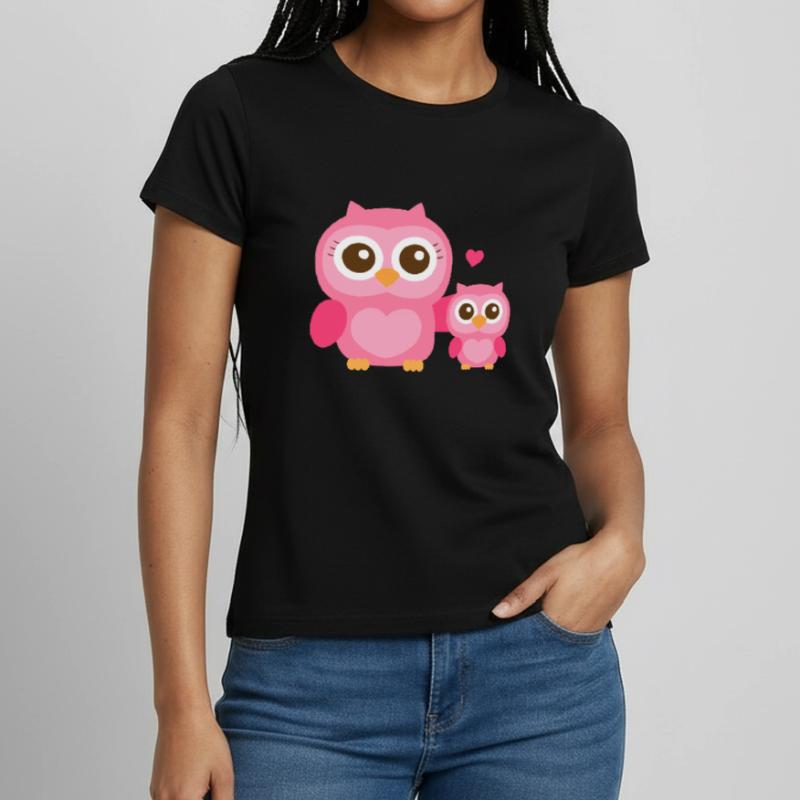 Nette Eule Mutter und Kind Frauen T-Shirt