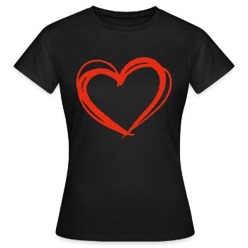 Rotes Herz - Frauen T-Shirt - Schwarz - Vorne - AI Model Female 172 dark (172cm)