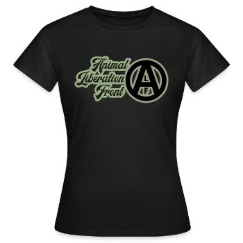 FRONT ANIMAL DE LIBÉRATION ALF - T-shirt Femme - noir - Devant - AI Model Female 172 dark (172cm)