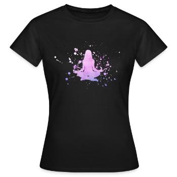 Yoga Asana Art - Frauen T-Shirt - Schwarz - Vorne - AI Model Female 172 dark (172cm)