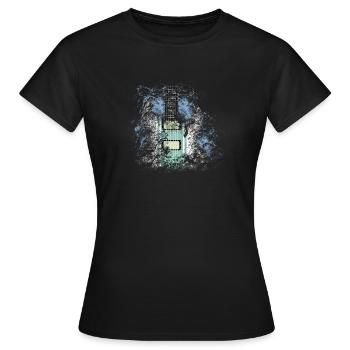 Elektrische Gitarre - Frauen T-Shirt - Schwarz - Vorne - AI Model Female 172 dark (172cm)