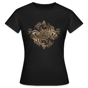 Triple Moon Ornament with Triskelion - Women's T-Shirt - black - Front - AI Model Female 172 dark (172cm)
