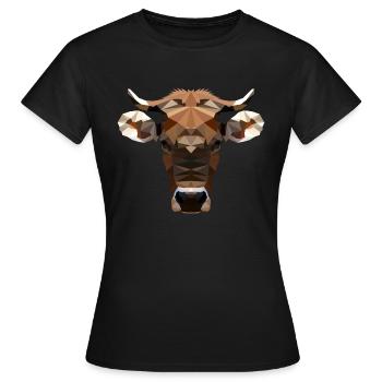 Polygone de vache - T-shirt Femme - noir - Devant - AI Model Female 172 dark (172cm)