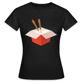 Nudeln - Frauen T-Shirt - Schwarz - Vorne - AI Model Female 172 dark (172cm)