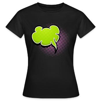 Ballon vert de discours comique - T-shirt Femme - noir - Devant - AI Model Female 172 dark (172cm)