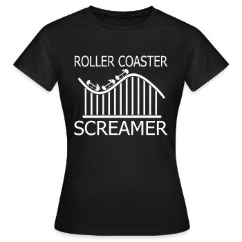 Roller Coaster Theme Park - Women's T-Shirt - black - Front - AI Model Female 172 dark (172cm)