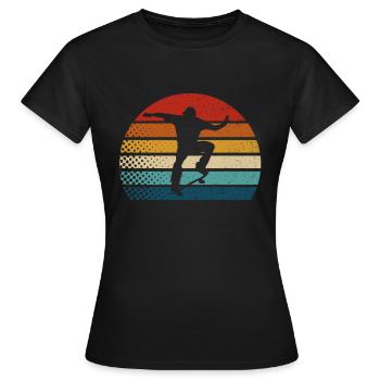 Skateur Skateboard Skate Skater Rétro Skate - T-shirt Femme - noir - Devant - AI Model Female 172 dark (172cm)