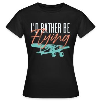 Je préférerais en pilotant un pilote d’aviation - T-shirt Femme - noir - Devant - AI Model Female 172 dark (172cm)