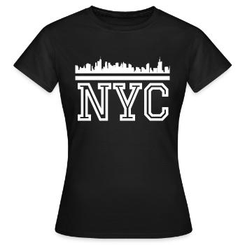 Lettrage NYC - T-shirt Femme - noir - Devant - AI Model Female 172 dark (172cm)