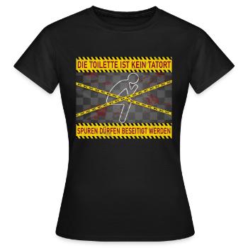 Die Toilette ist kein Tatort - Frauen T-Shirt - Schwarz - Vorne - AI Model Female 172 dark (172cm)