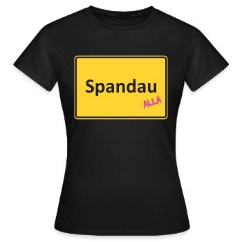 Spandau Ortseingang Alla - Frauen T-Shirt - Schwarz - Vorne - AI Model Female 172 dark (172cm)