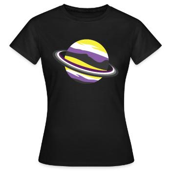 Non-Binary Asexual Planet - Women's T-Shirt - black - Front - AI Model Female 172 dark (172cm)